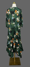 Ruffled Dress-H Green/ Floral
