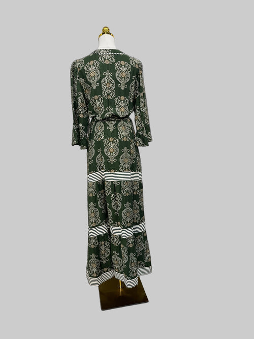 Multi Colored Tiered Dress(Olive)