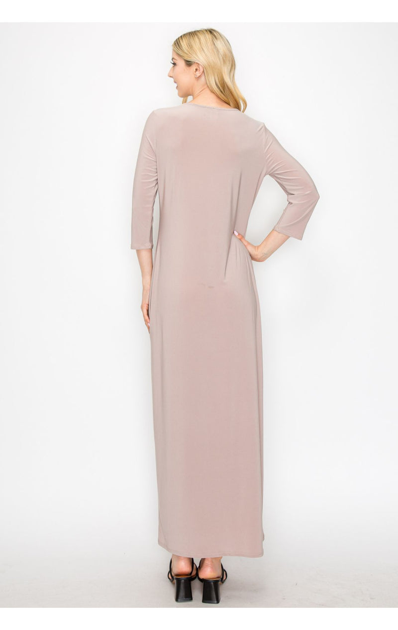 3/4" Sleeve Maxi Layering Dress ~ 3 Colors