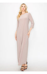 3/4" Sleeve Maxi Layering Dress ~ 3 Colors