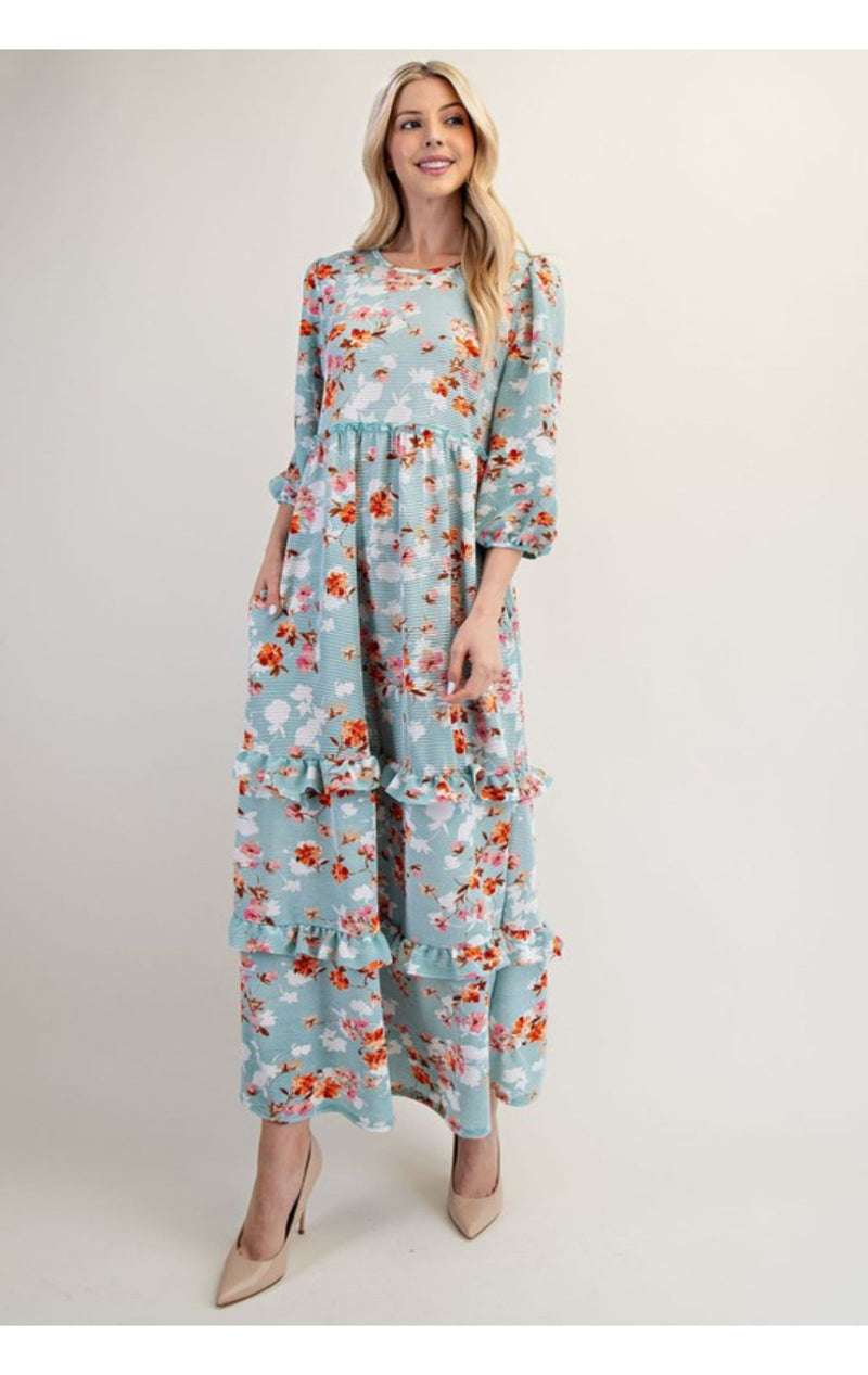 The Ada Dress- Sage Floral