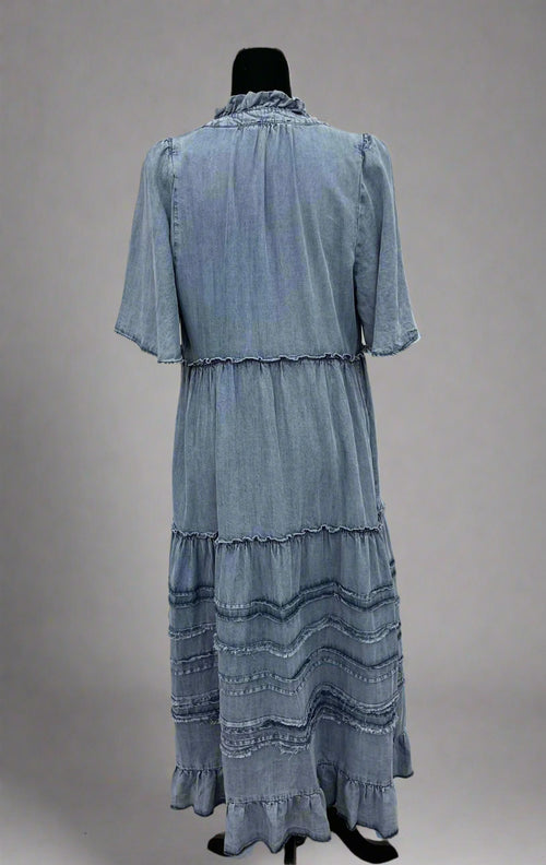 The Anna Dress(Washed Denim)