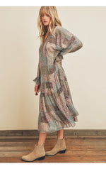 Patchwork Maxi Dress(Multi)