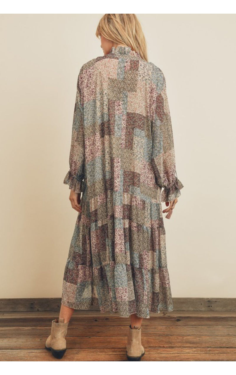 Patchwork Maxi Dress(Multi)