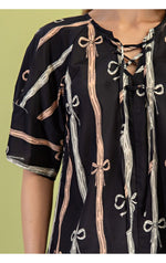 The Ella Top(Black/Peach)