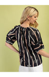 The Ella Top(Black/Peach)