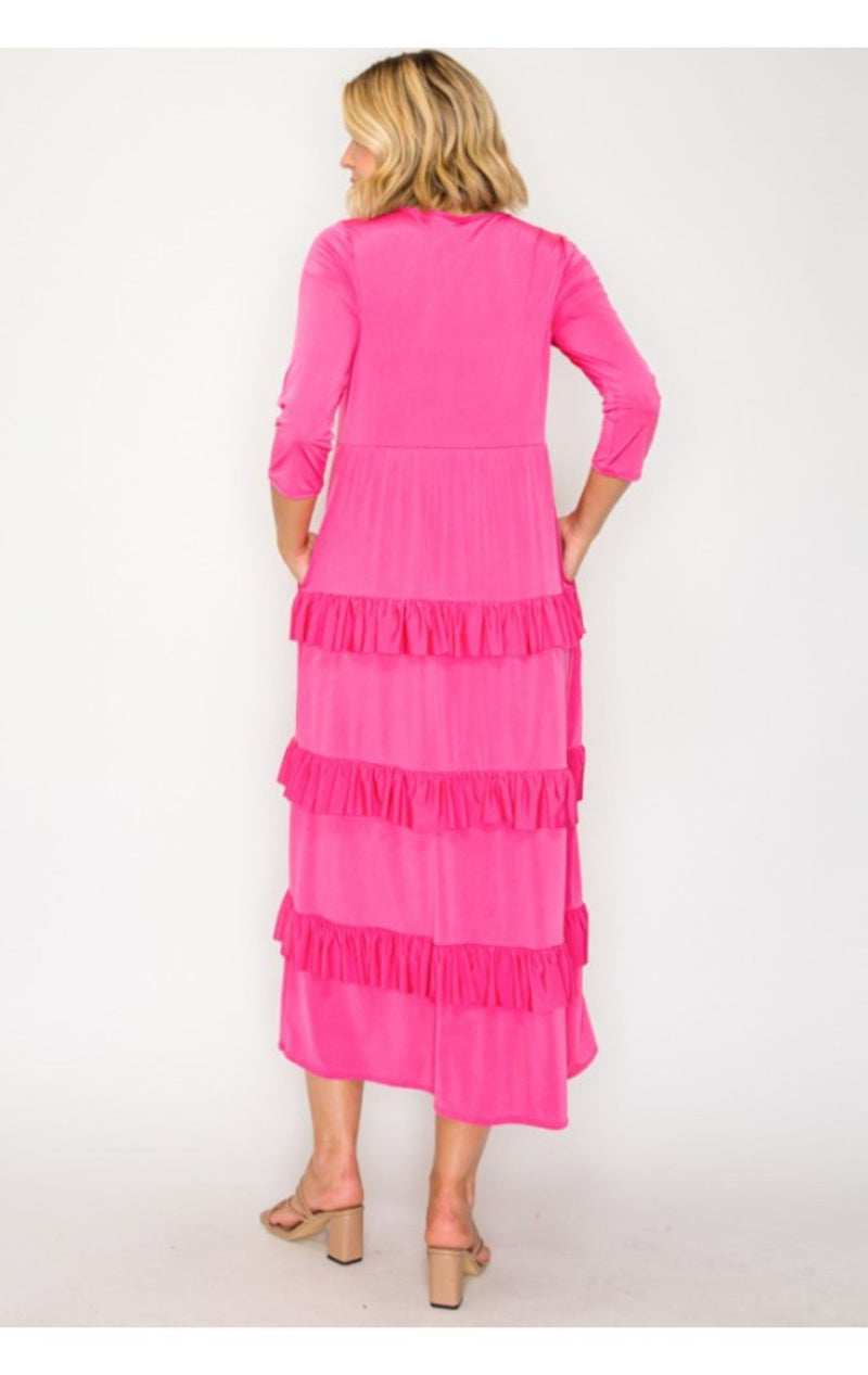 The Emmie Ruffle Dress-Pink