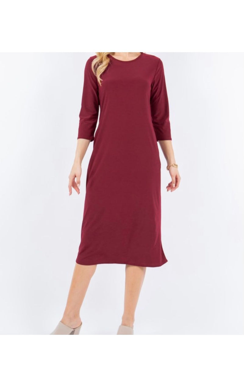3/4" Sleeve Layering Dress Dress Like An Angel 3/4" Sleeve Layering Dress Dress Like An Angel