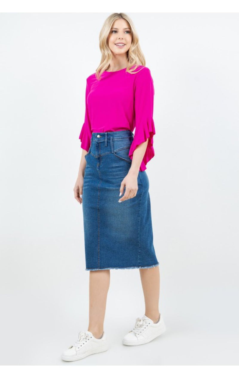 The Jayna Skirt- Indigo