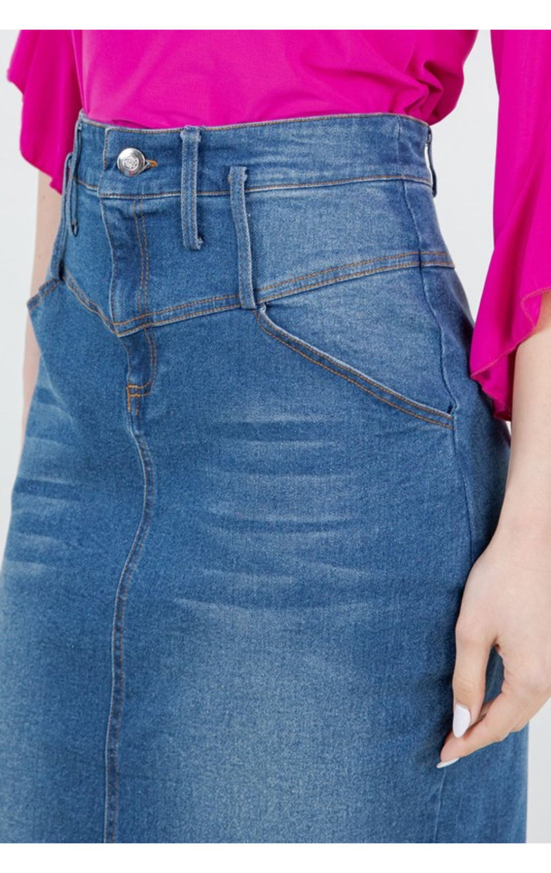 The Jayna Skirt- Indigo
