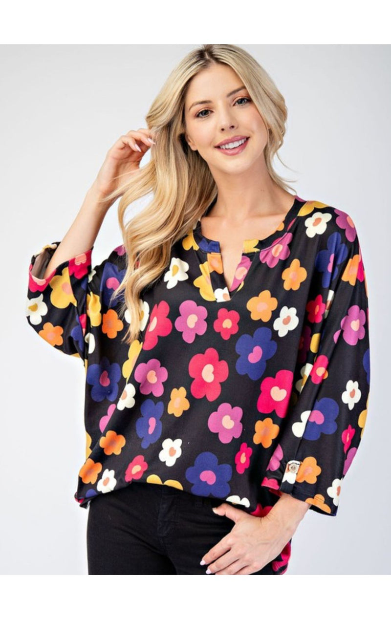 The Lydia Flower Power Top ~ Sm - 3X