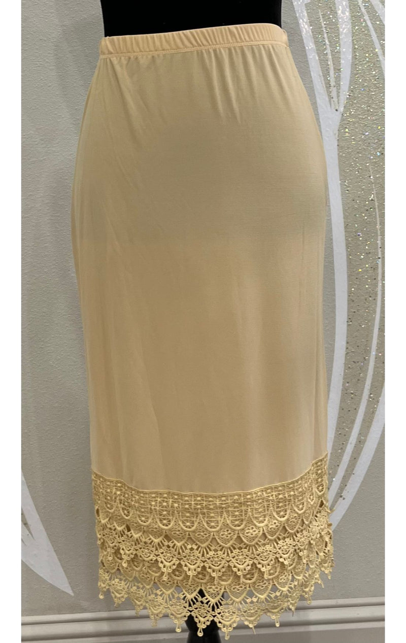 cream lace dress extender Layering Love Lace Slip in White by Three Bird Nest