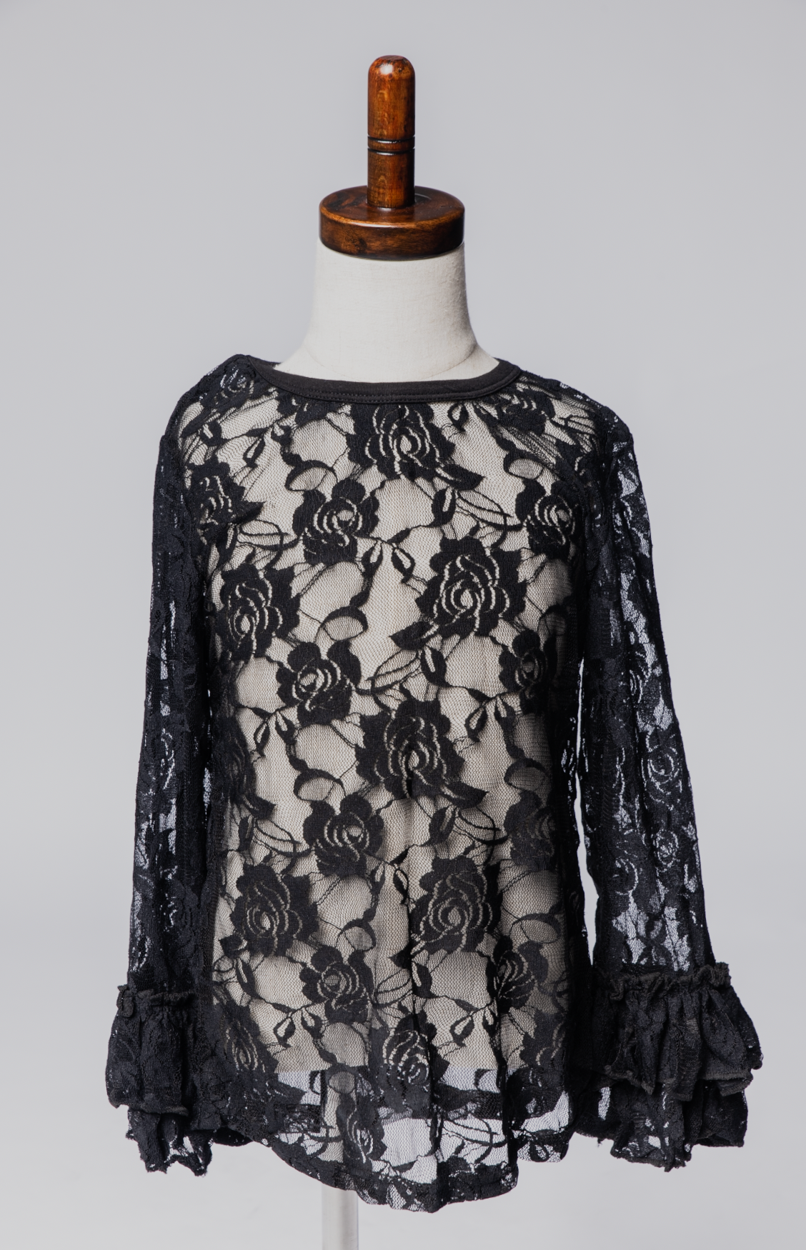 トップス LAYERED LACE DRESS SHIRT 3/4 Sleeve Shirts for Women Lace Cold Shoulder Tops Trendy