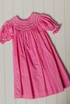 Circle Pink Rosebud/Pearl Smocked Dress Set
