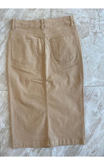Khaki Uniform Midi Skirt